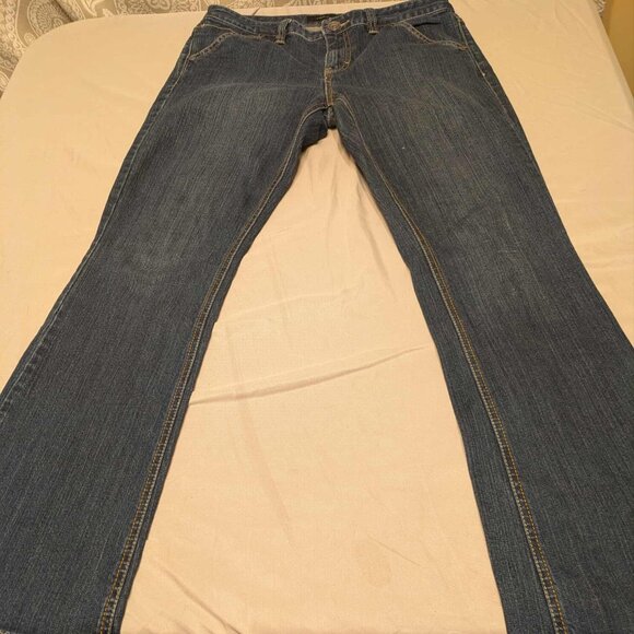 Calvin Klein Trouser Flare Boot Cut Jeans Womens 6 Dark Wash Pullon Denim - Picture 1 of 10